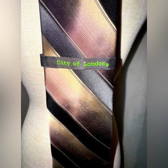City of London Striped Brown and Black Tie. NWT. - Picture 2 of 3